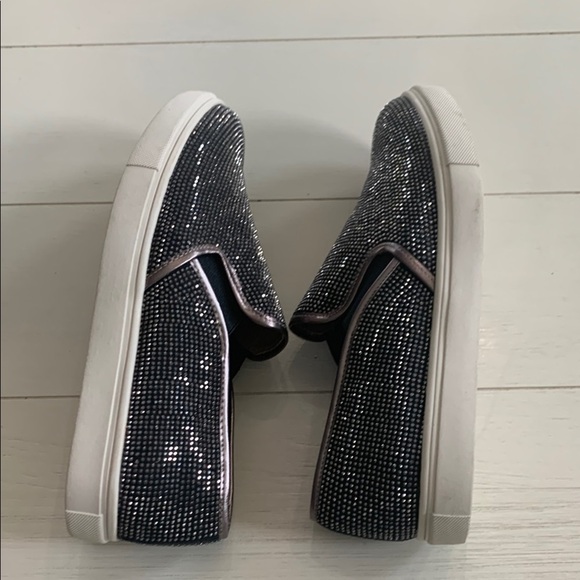 Steve Madden Black Rhinestone Loafers - Picture 4 of 9